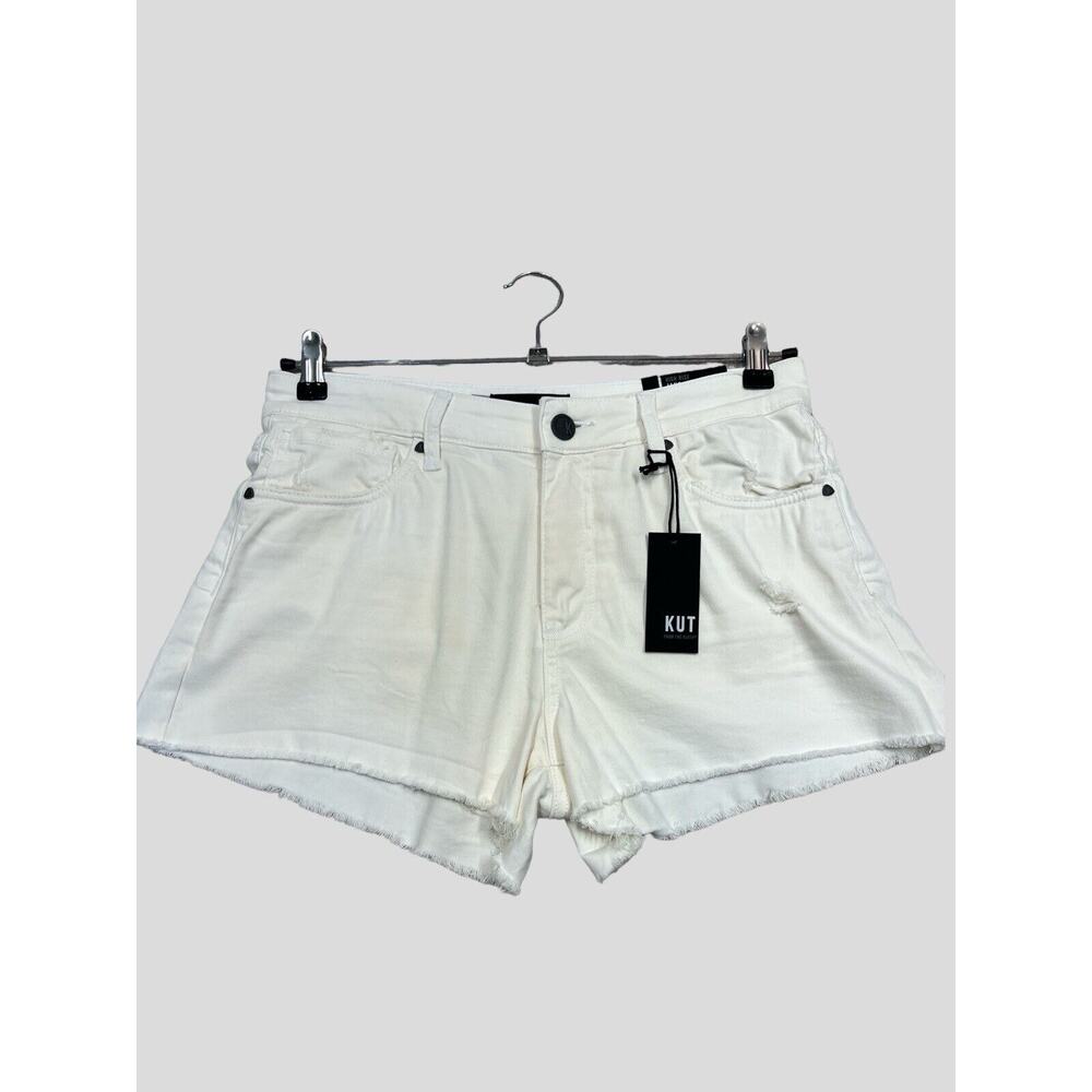 Kut From The Kloth Shorts Women Size 2 Off White High Rise Jane Distressed Denim